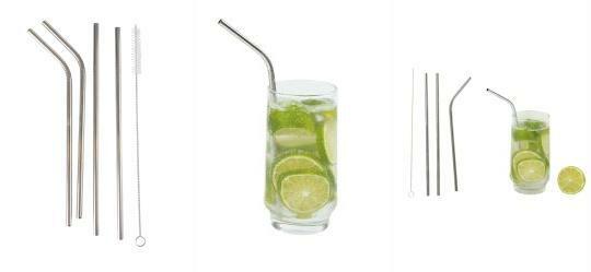 Kit Canudos Ao Inox 4 Peas